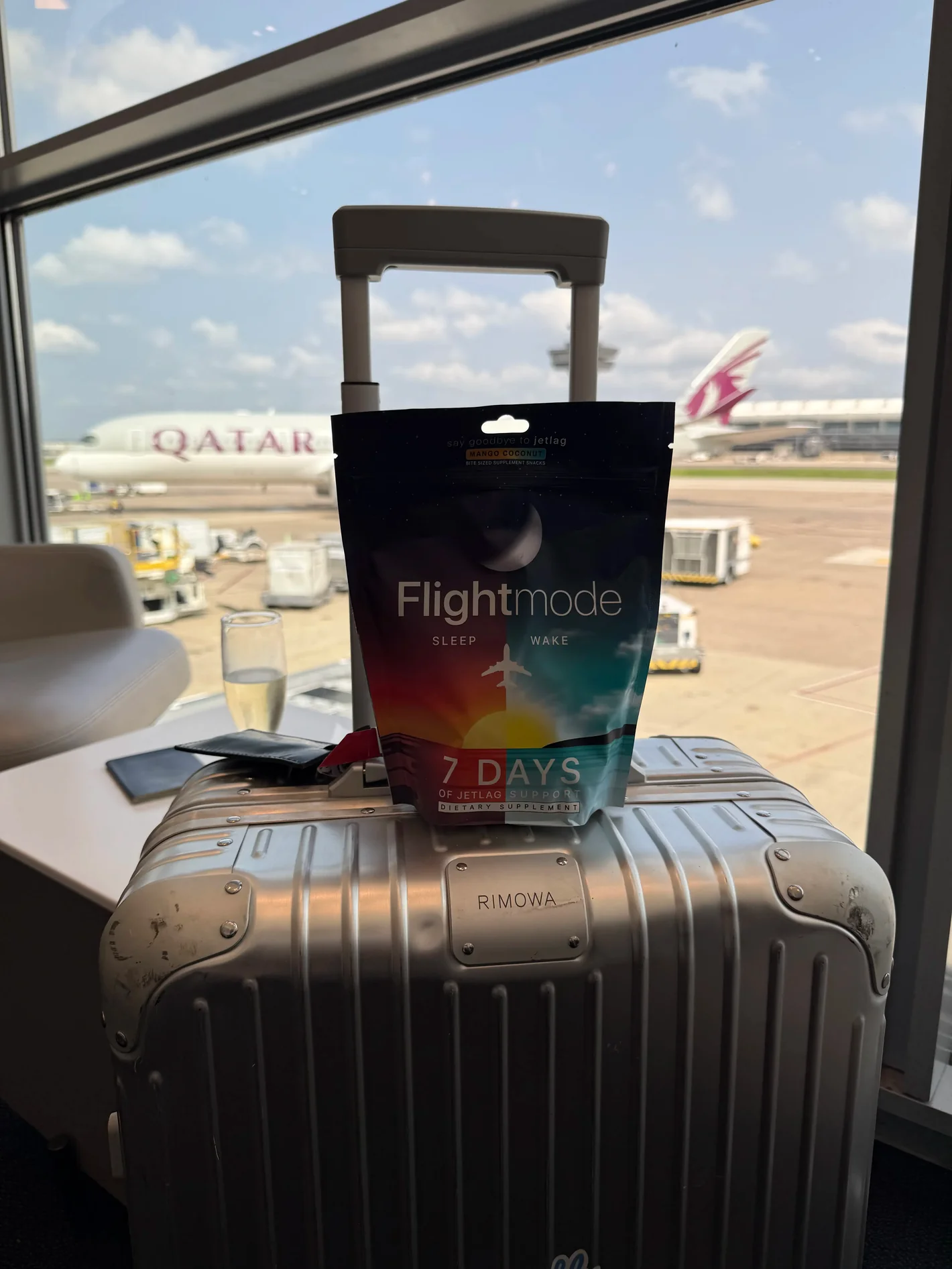 Flightmode Jet Lag Reset product in travel setting